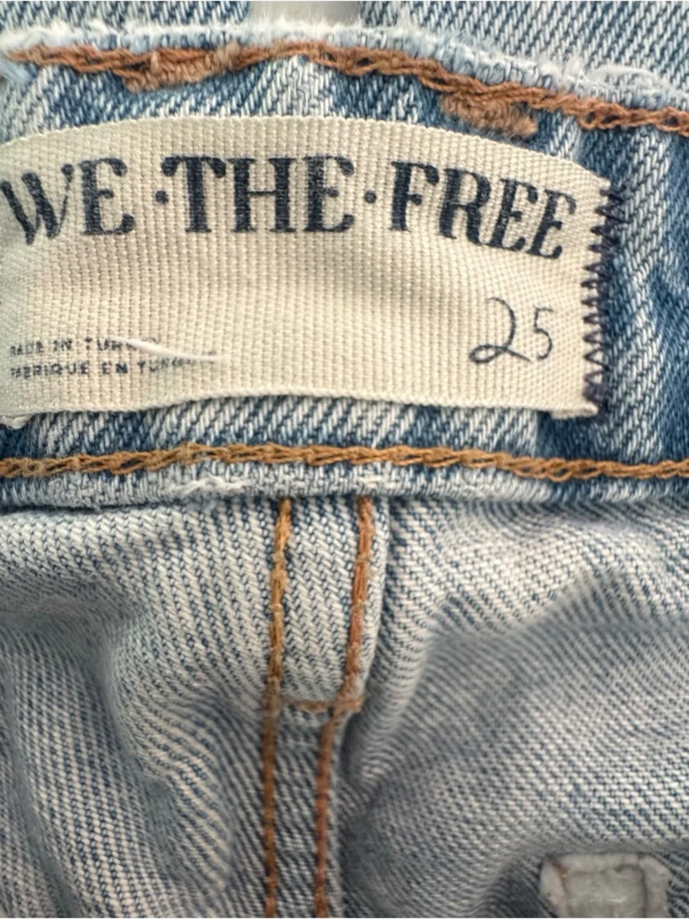We The Free Deep Trance Dropped Boyfriend Jeans 25 Light Wash Cropped Wide Leg - Picture 8 of 9